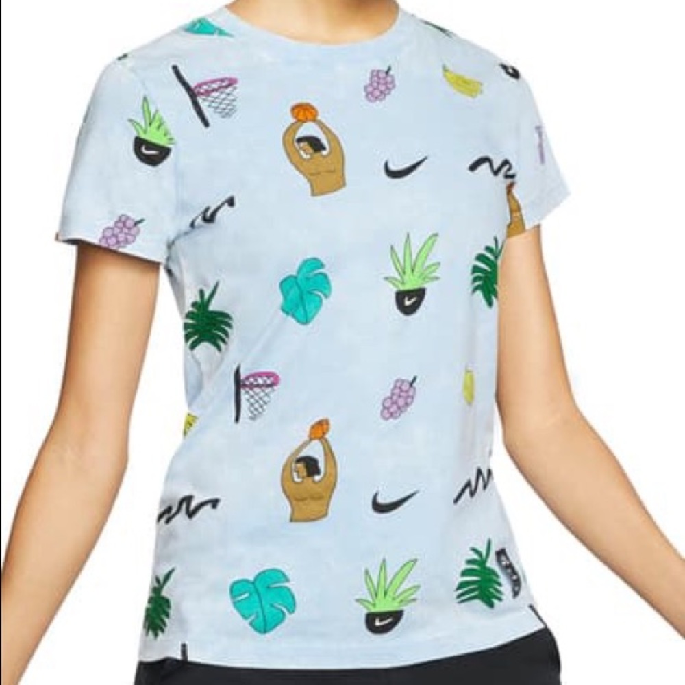 Nike T-shirt blue basketball banana plants tie-dye bfgf tee top